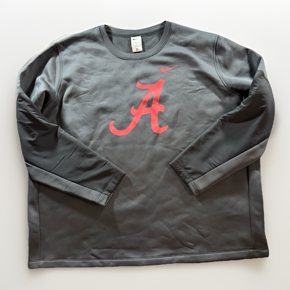 Alabama Crimson Tide Nike Sweater‎ Mens 3XL Black Therma Fit Pull Over Swoosh
